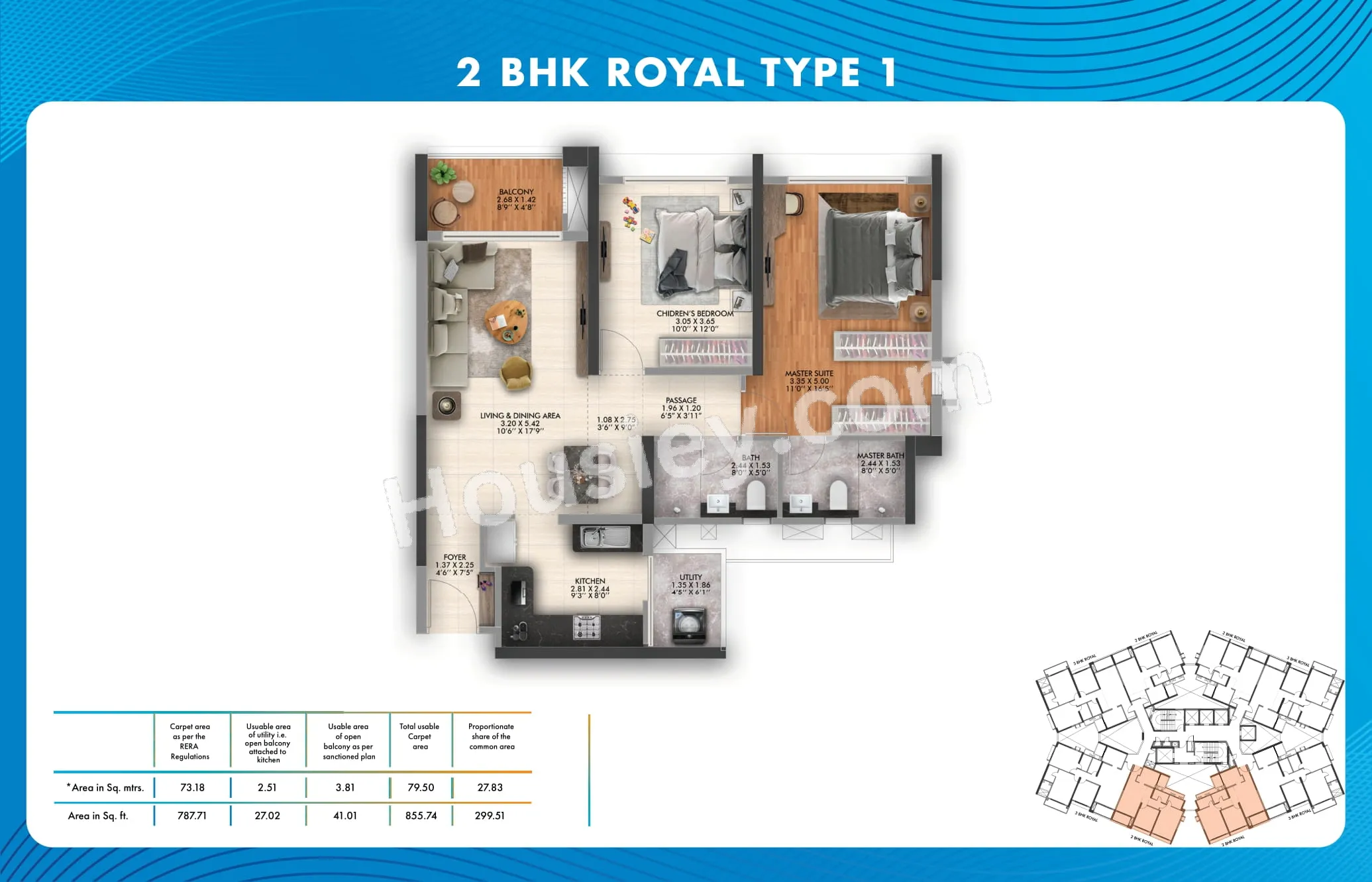 Gera Joy On Treetop Unit plan - 855 sq.ft.