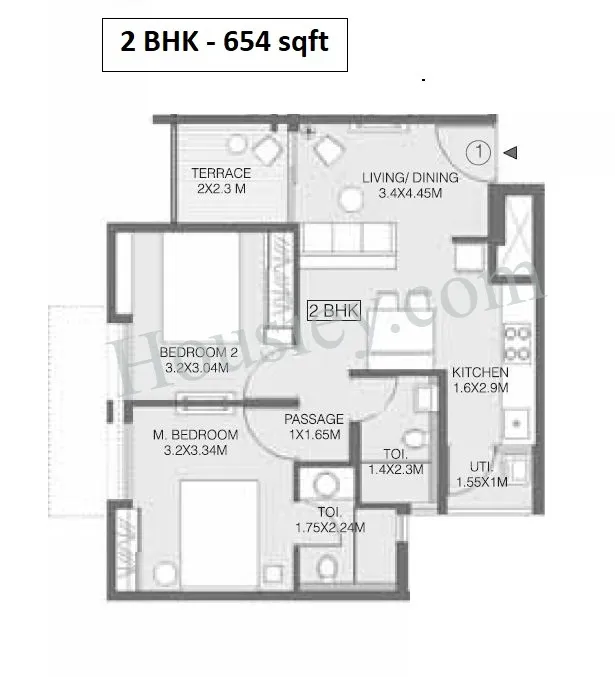 Godrej Greens Unit plan - 564 sq.ft.