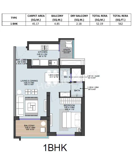 Unit plan - 562 sq.ft.