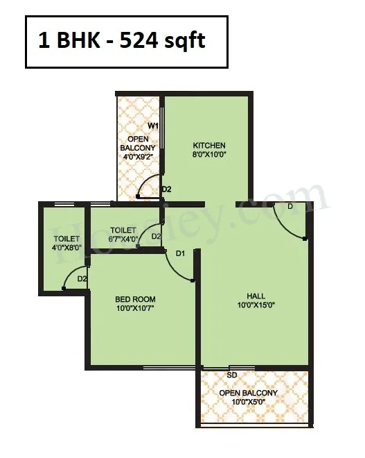 Golden Valley Unit plan - 524 sq.ft.