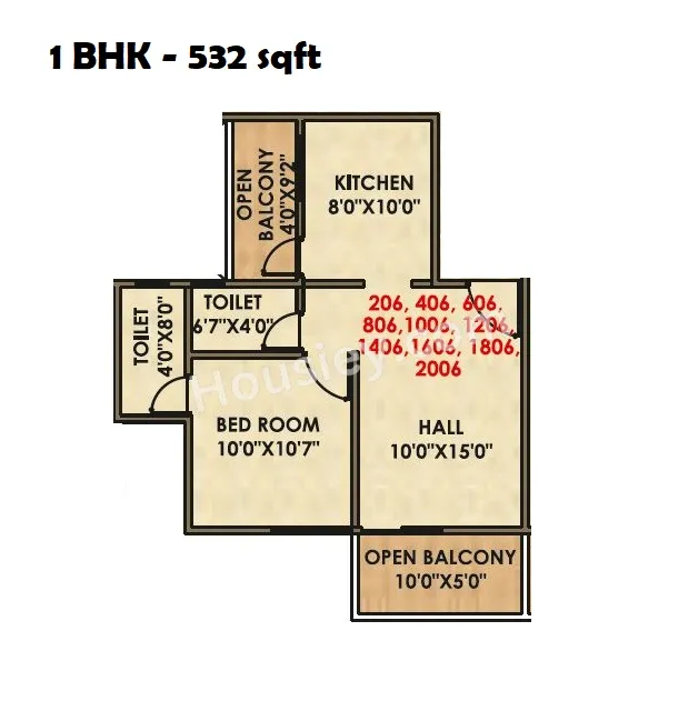 Golden Valley Unit plan - 532 sq.ft.