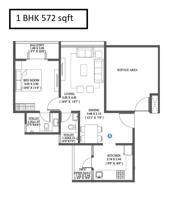 Choice Goodwill Breeza Unit plan - 572 sq.ft.