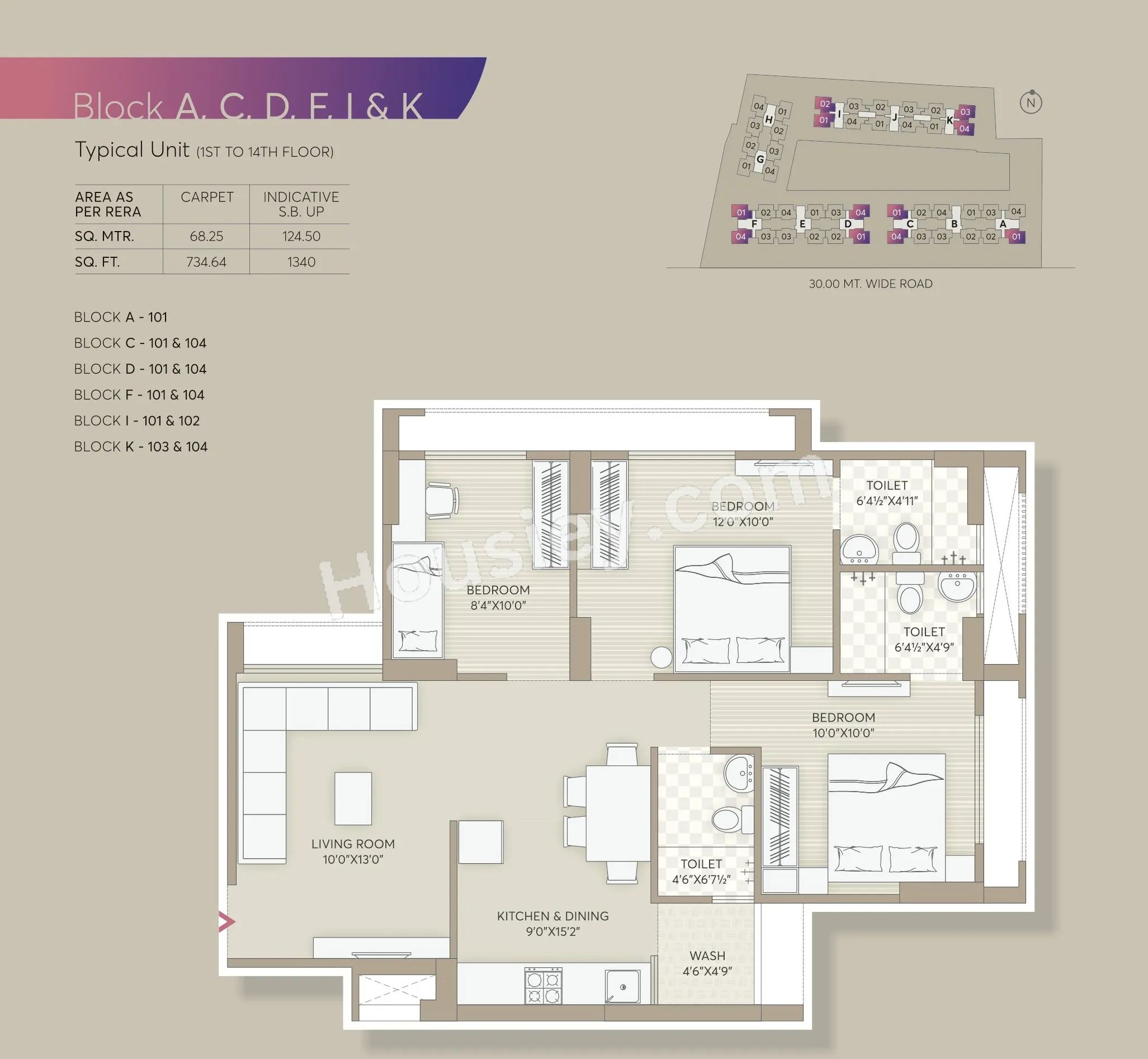 Unit plan - 735 sq.ft.