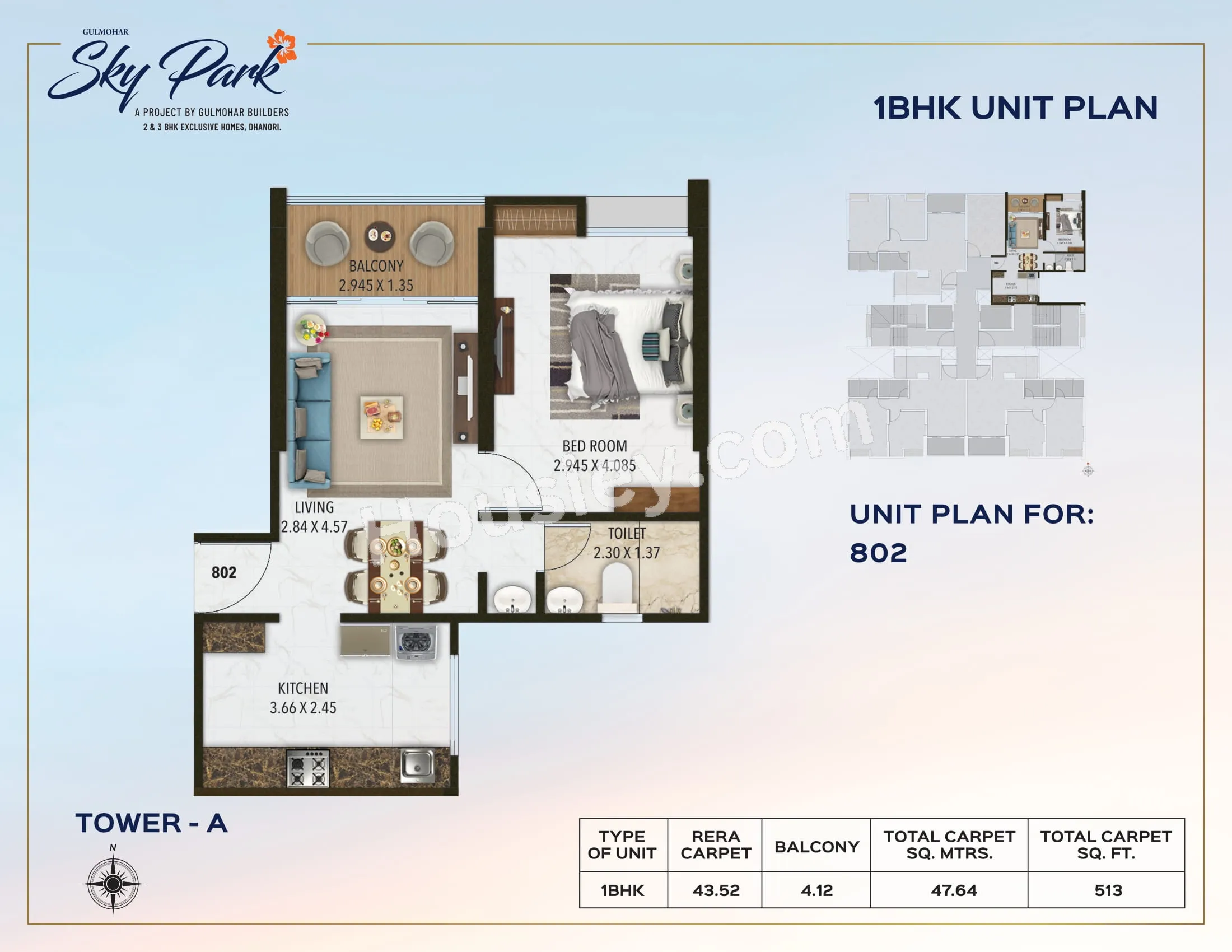 Unit plan - 513 sq.ft.