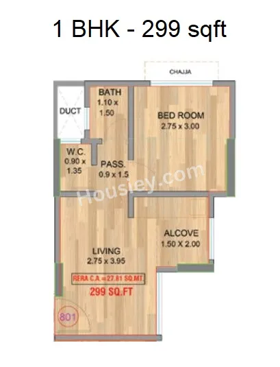 Unit plan - 299 sq.ft.