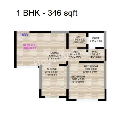 Haware Amara Unit plan - 346 sq.ft.