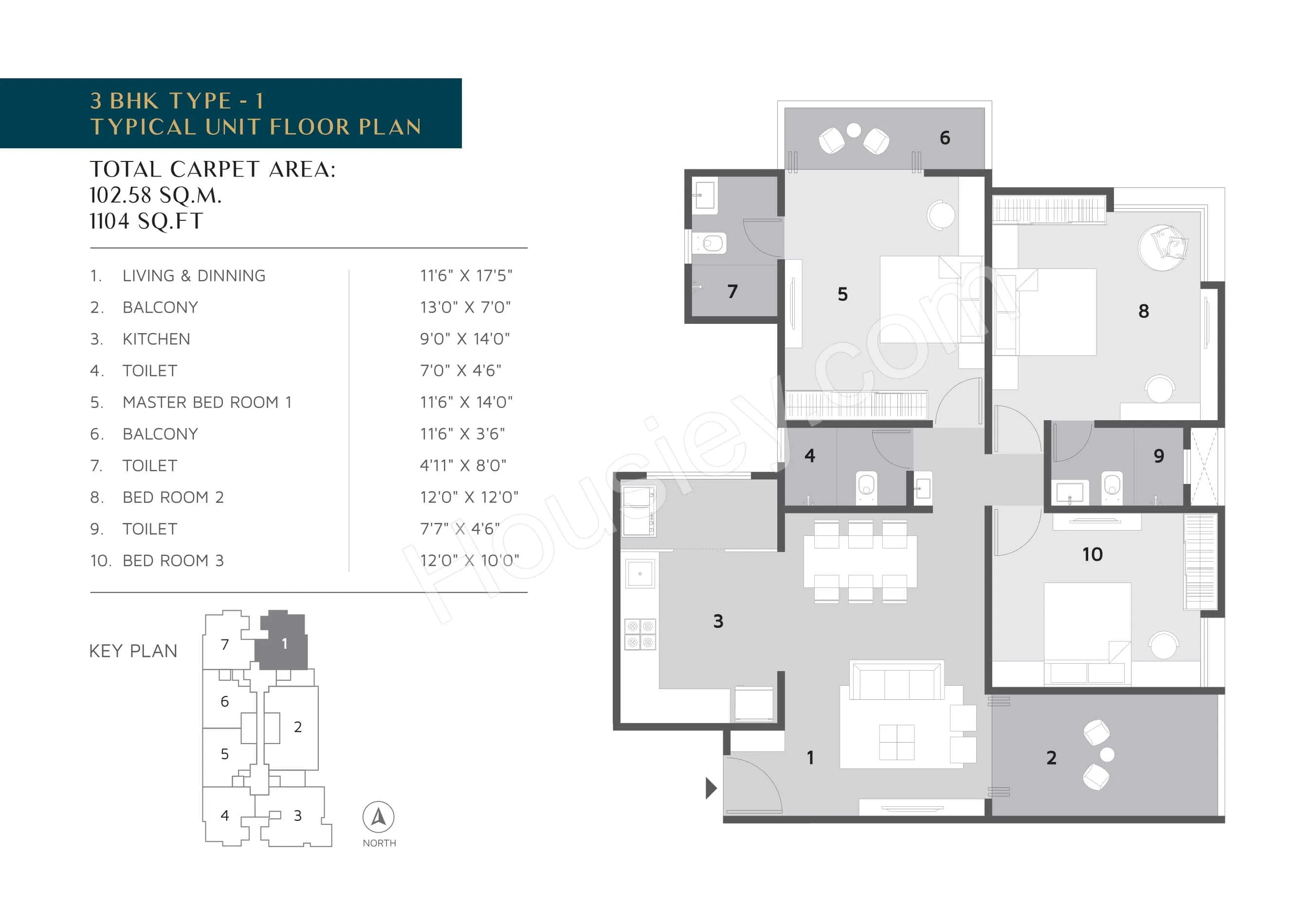 Horizon Highgroves Unit plan - 1104 sq.ft.
