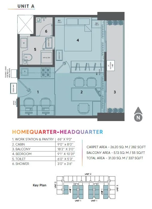 Horizon Neon Unit plan - 337 sq.ft.