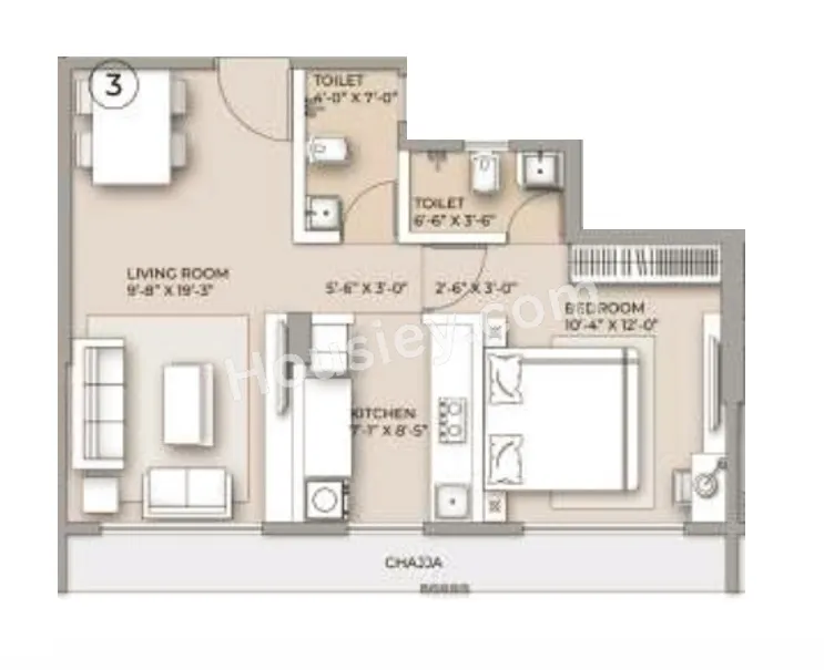 Unit plan - 467 sq.ft.