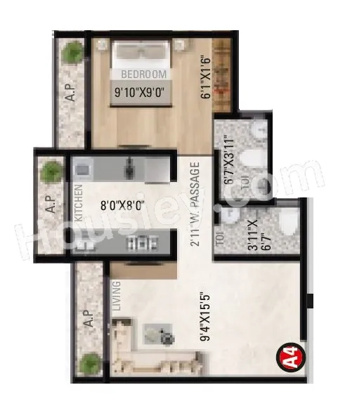 Imperial Luxuria Unit plan - 460 sq.ft.