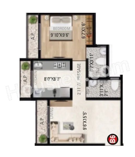 Imperial Luxuria Unit plan - 471 sq.ft.