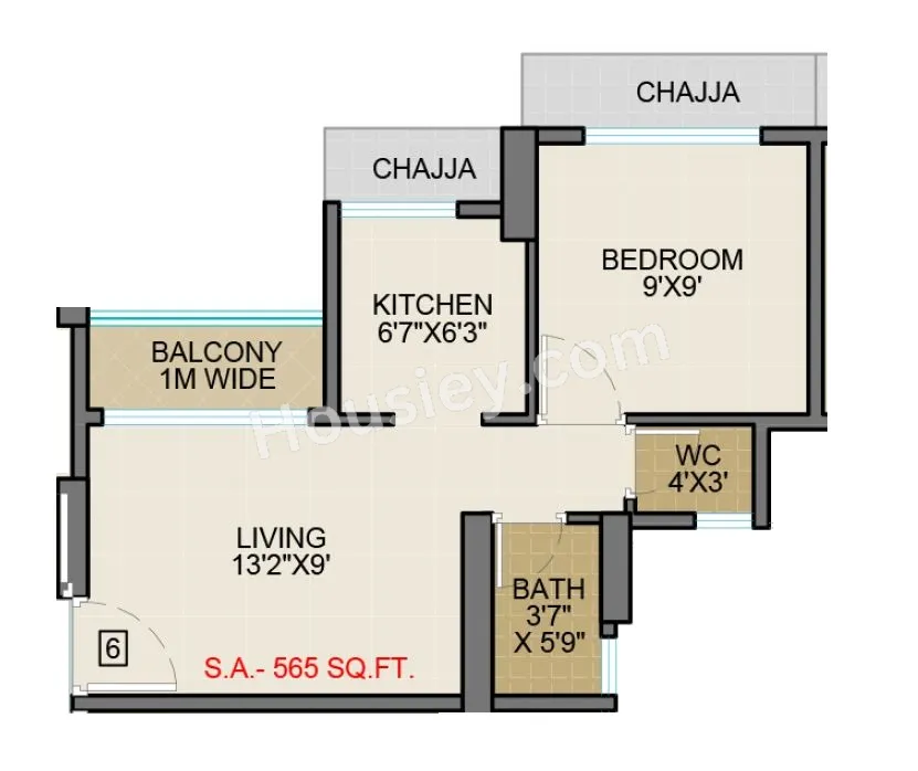 Infinity Icon Unit plan - 300 sq.ft.