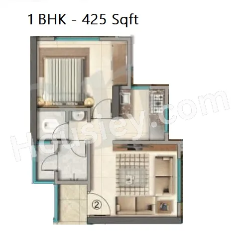 JVM Veda Unit plan - 425 sq.ft.