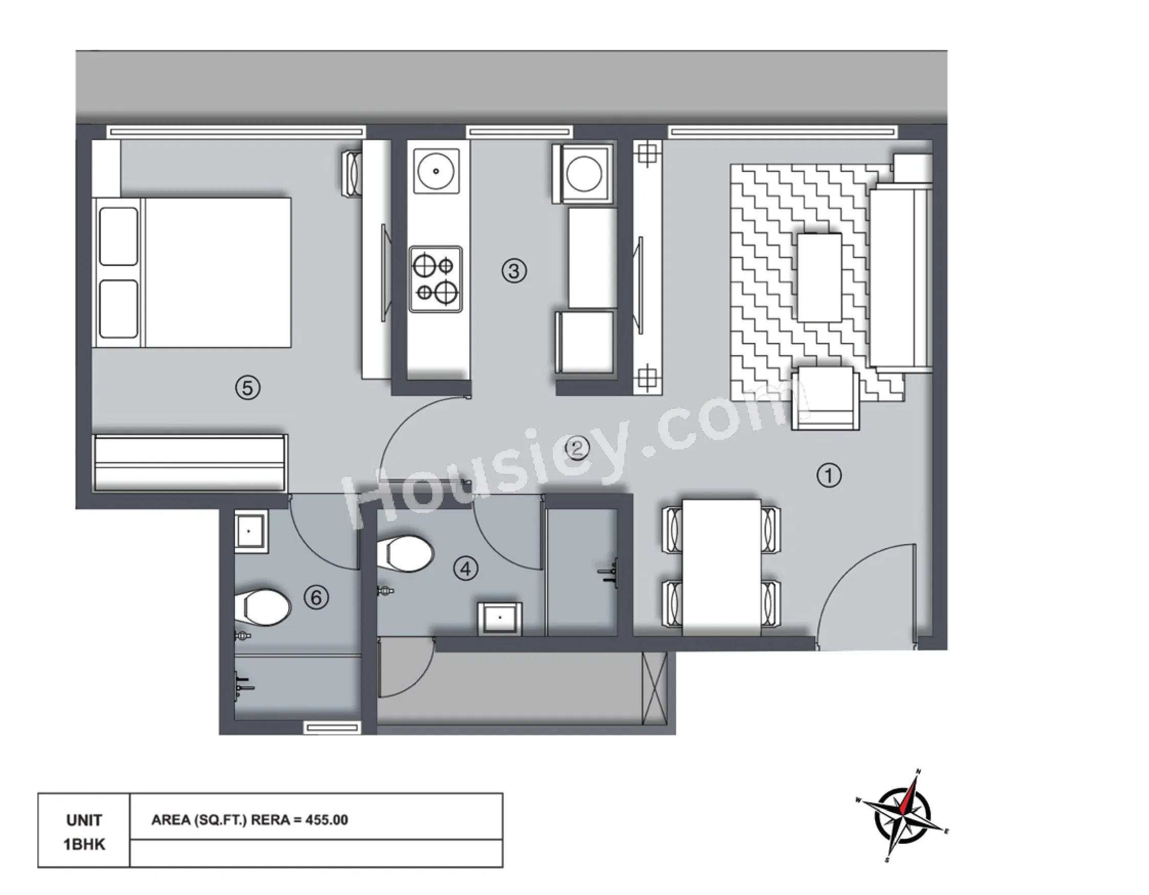 Unit plan - 455 sq.ft.