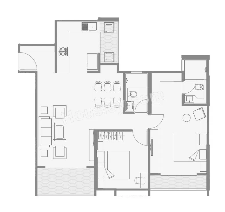 KLB Antalya Next Unit plan - 907 sq.ft.