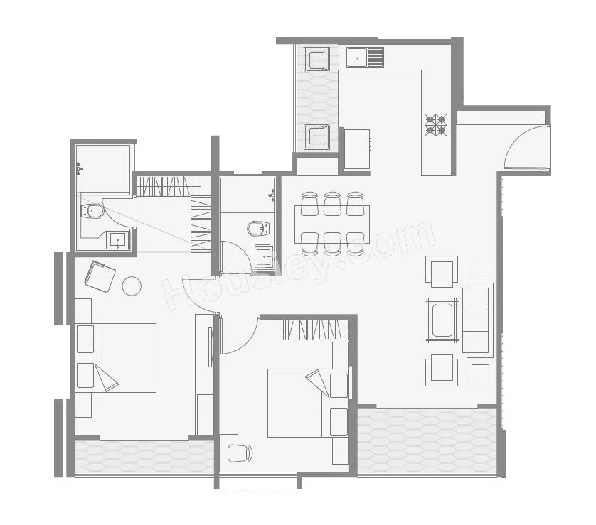 KLB Antalya Next Unit plan - 955 sq.ft.