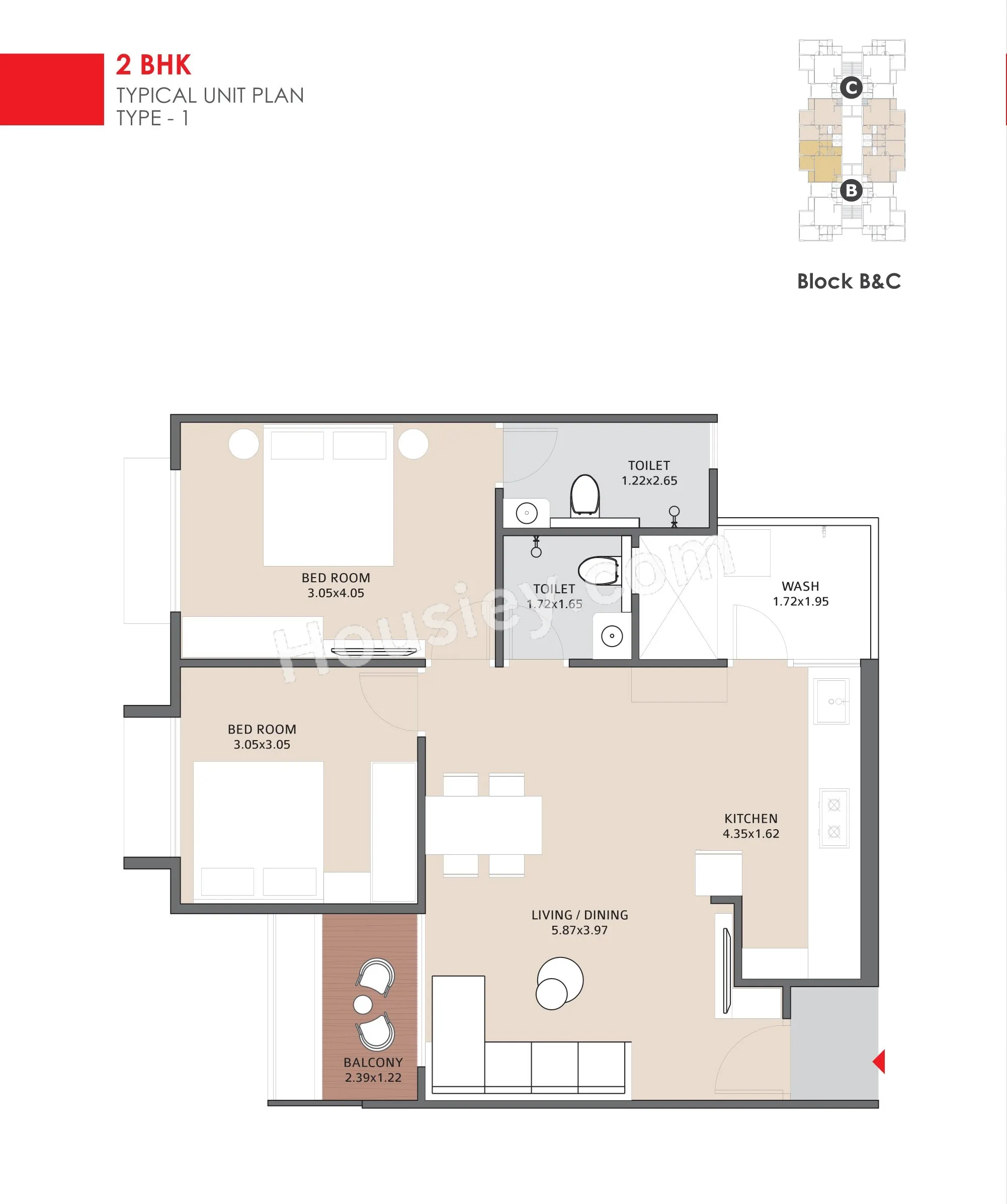 Kaavyaratna Pravesh Unit plan - 772 sq.ft.