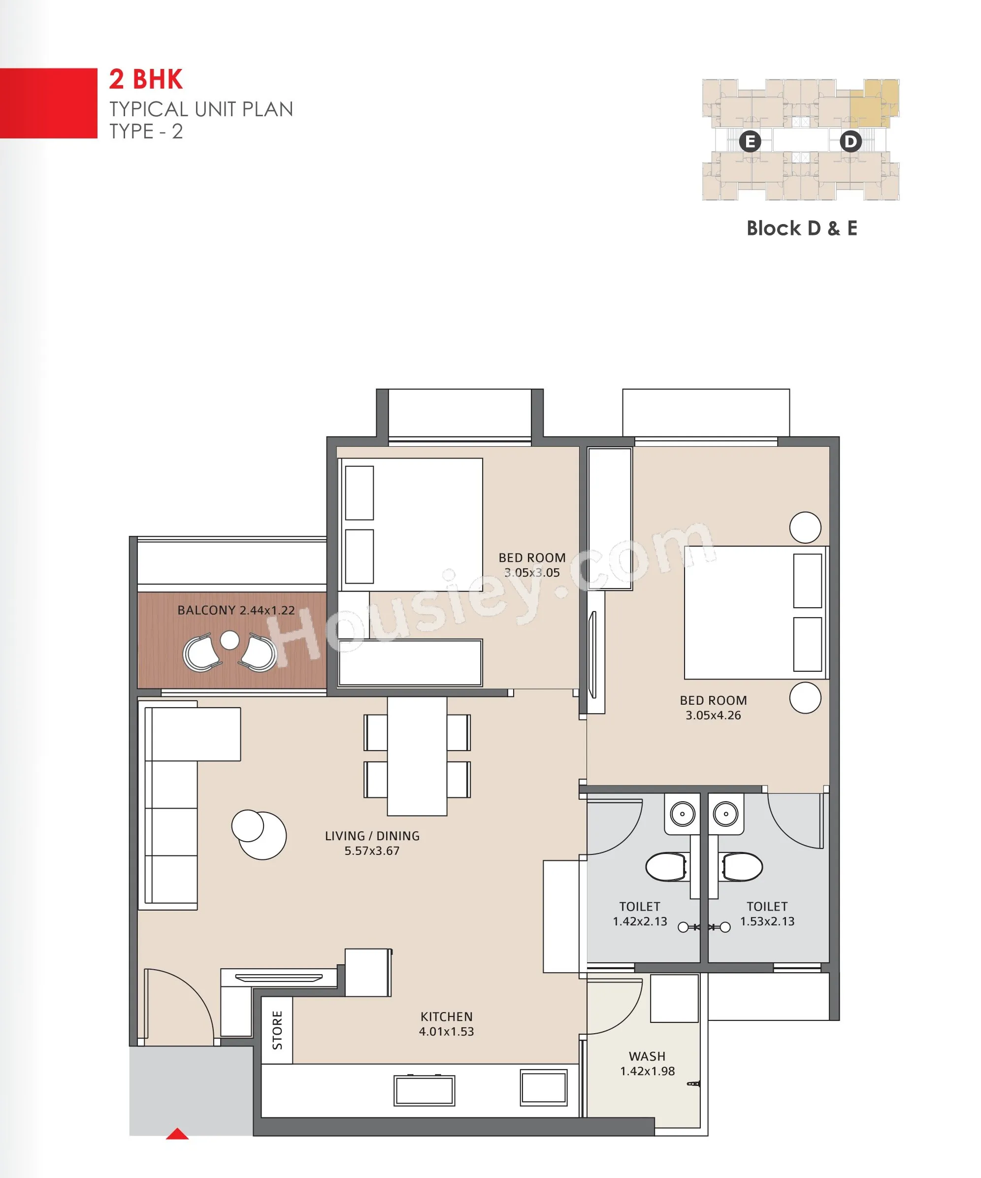 Kaavyaratna Pravesh Unit plan - 788 sq.ft.