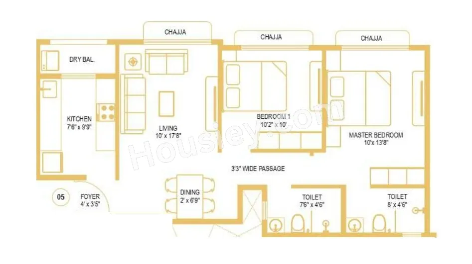 Unit plan - 672 sq.ft.