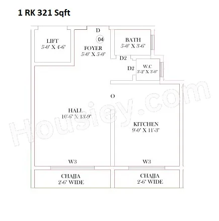 Kalyan Aashiyana Unit plan - 321 sq.ft.