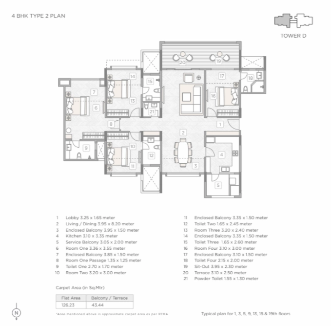 Kasturi Epitome Unit plan - 1825 sq.ft.