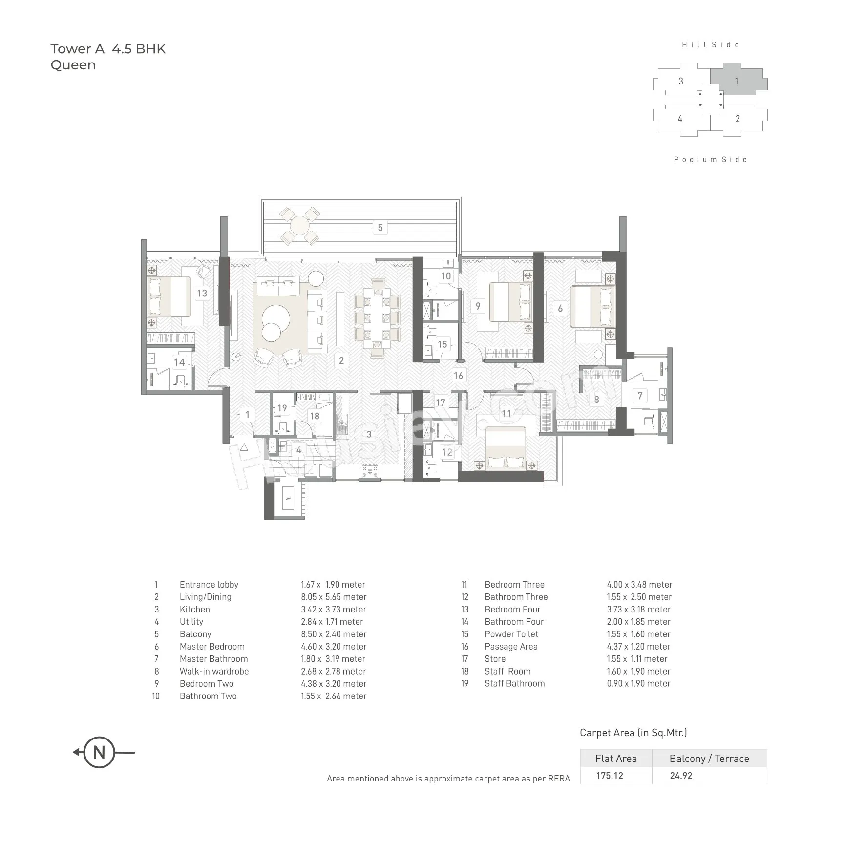 Kasturi The Balmoral Hillside Unit plan - 2153 sq.ft.