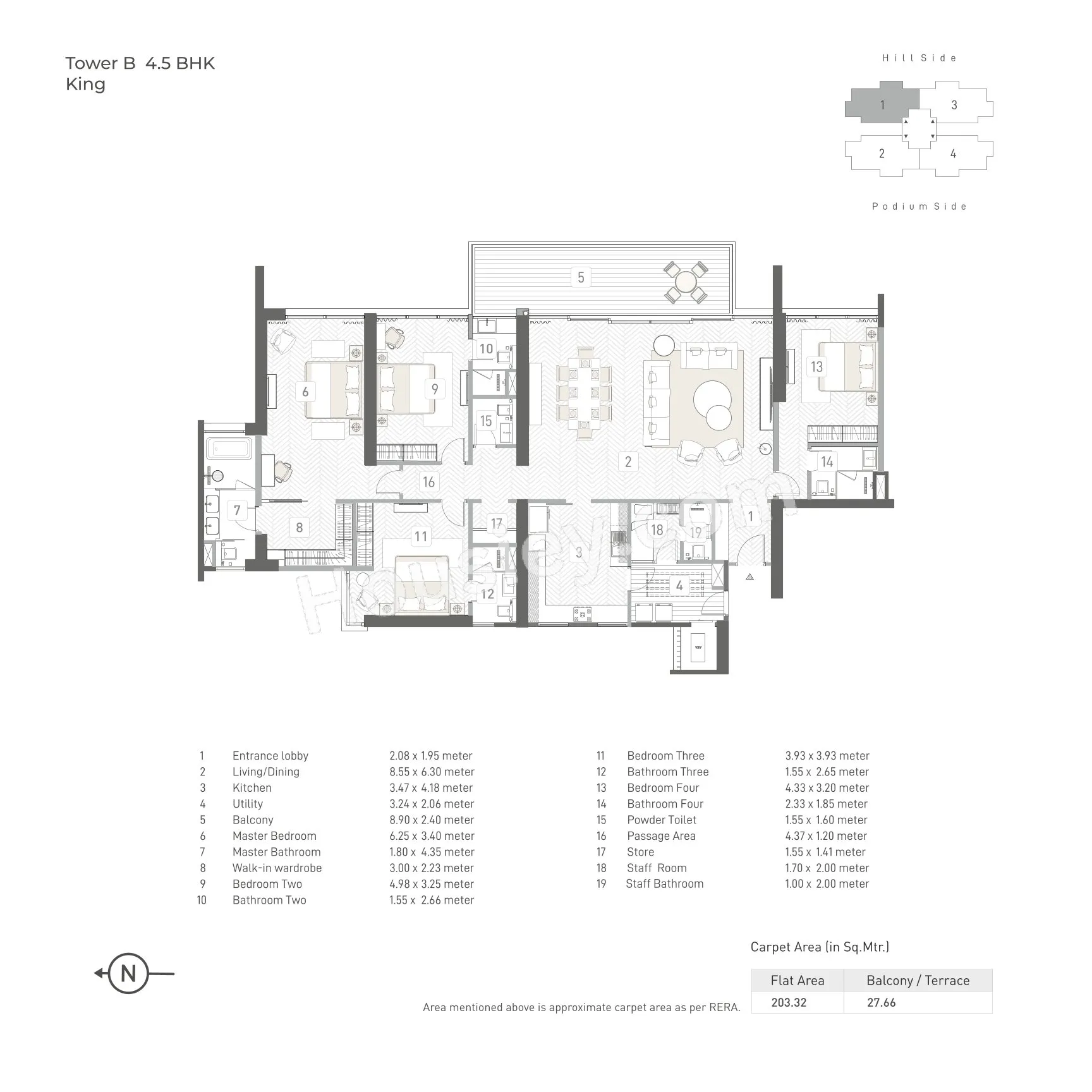 Kasturi The Balmoral Hillside Unit plan - 2486 sq.ft.