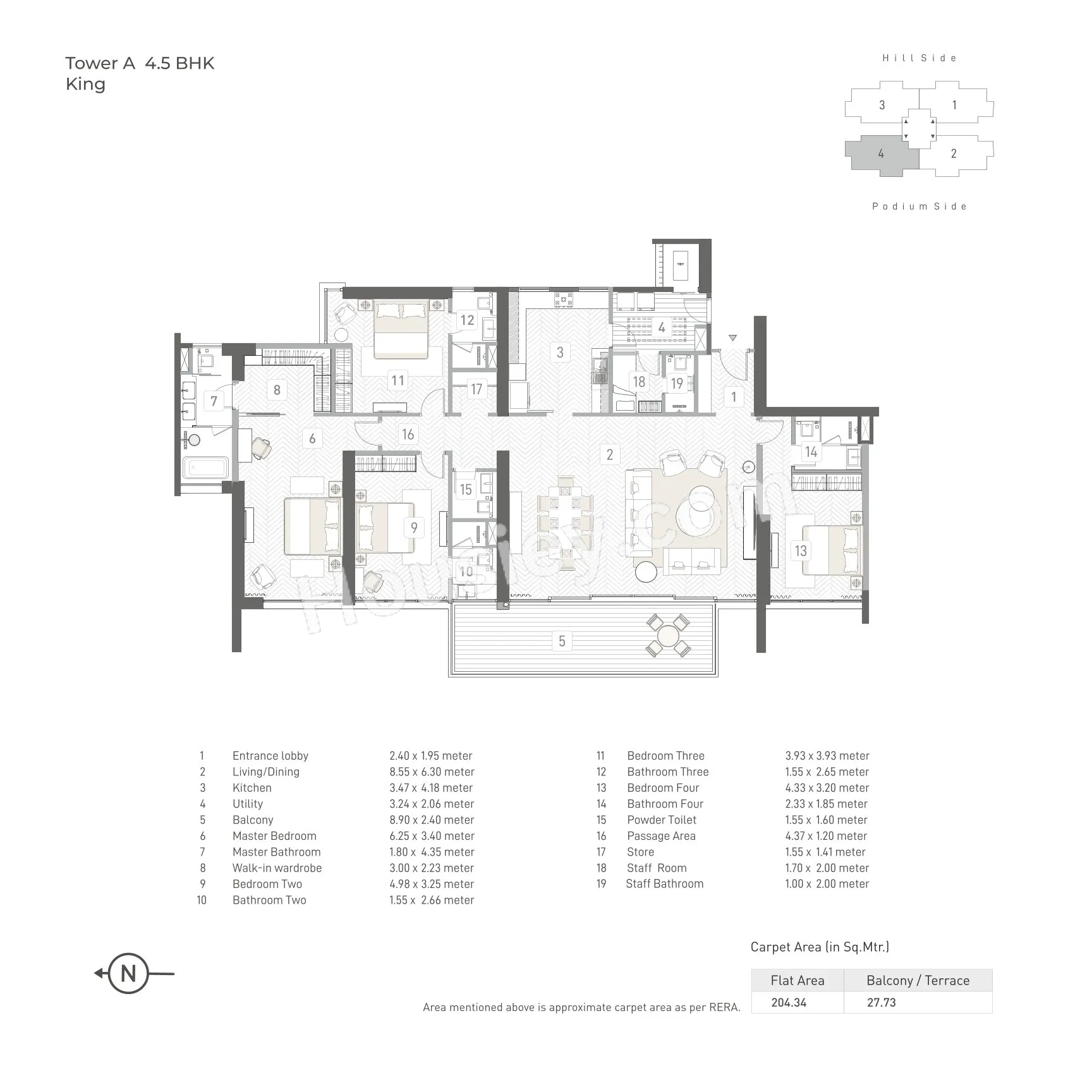 Kasturi The Balmoral Hillside Unit plan - 2498 sq.ft.