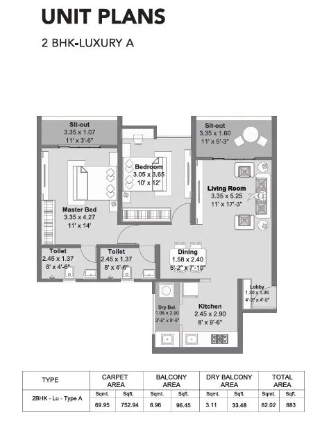 Kohinoor Westview Reserve Unit plan - 752 sq.ft.