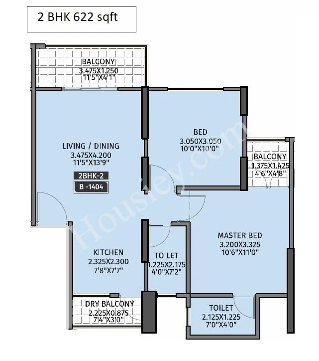 Krisala 41 Evoke Unit plan - 622 sq.ft.