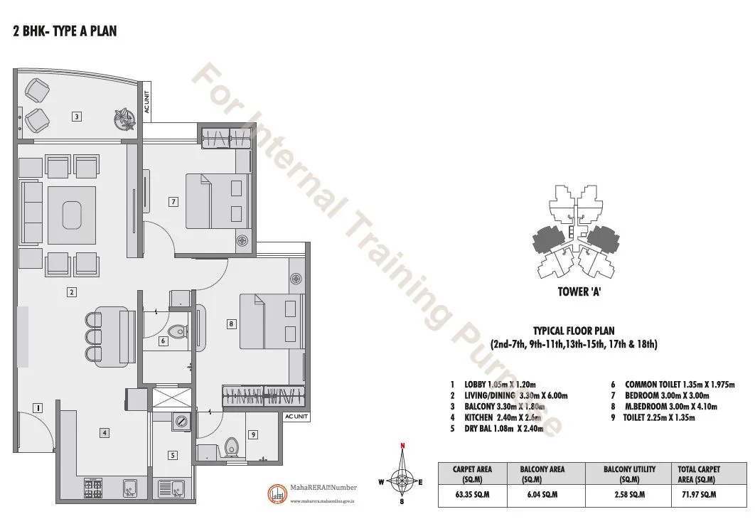 Krishna Fairmont Unit plan - 775 sq.ft.