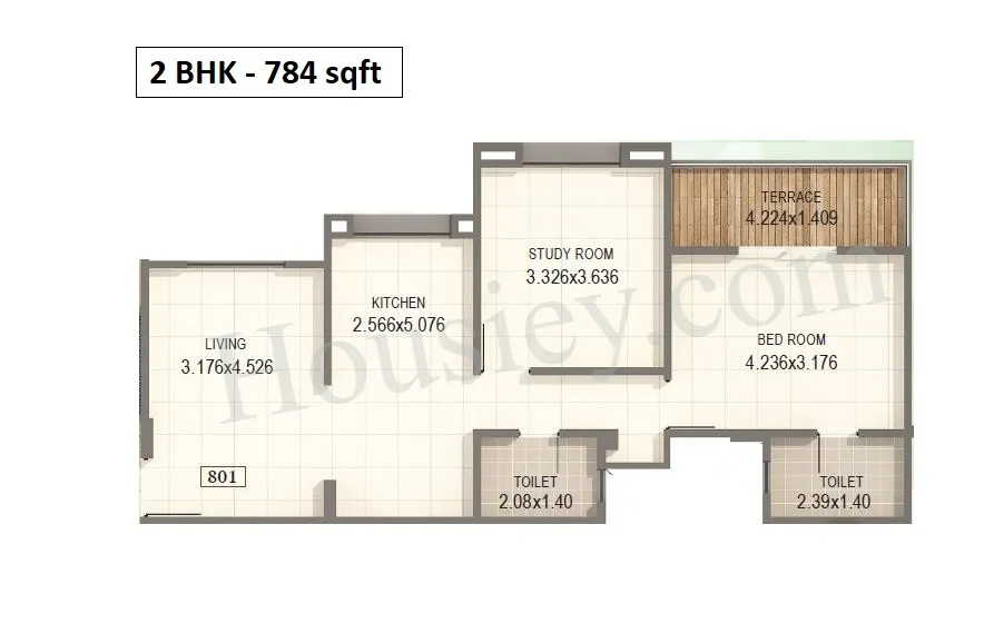 Kumar Priyadarshan Unit plan - 784 sq.ft.
