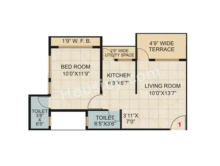 Kurm Casa Unit plan - 442 sq.ft.