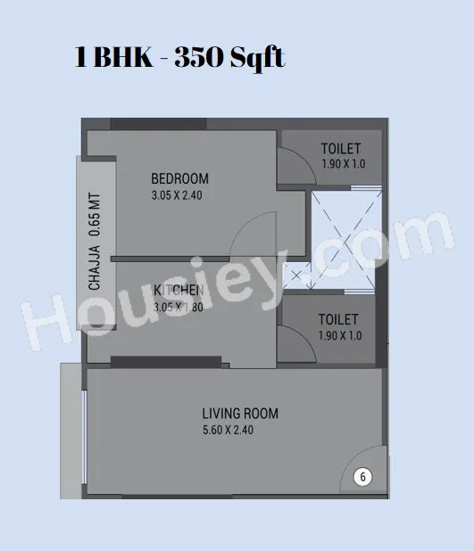 Labdhi Sea Breeze Unit plan - 350 sq.ft.