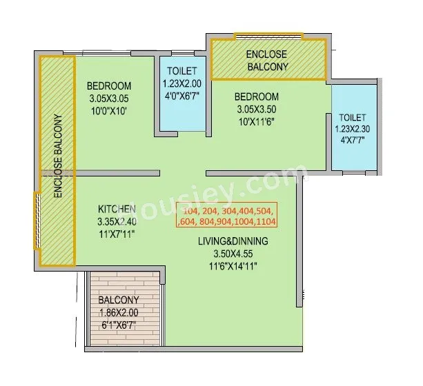 Landson Shine Unit plan - 622 sq.ft.