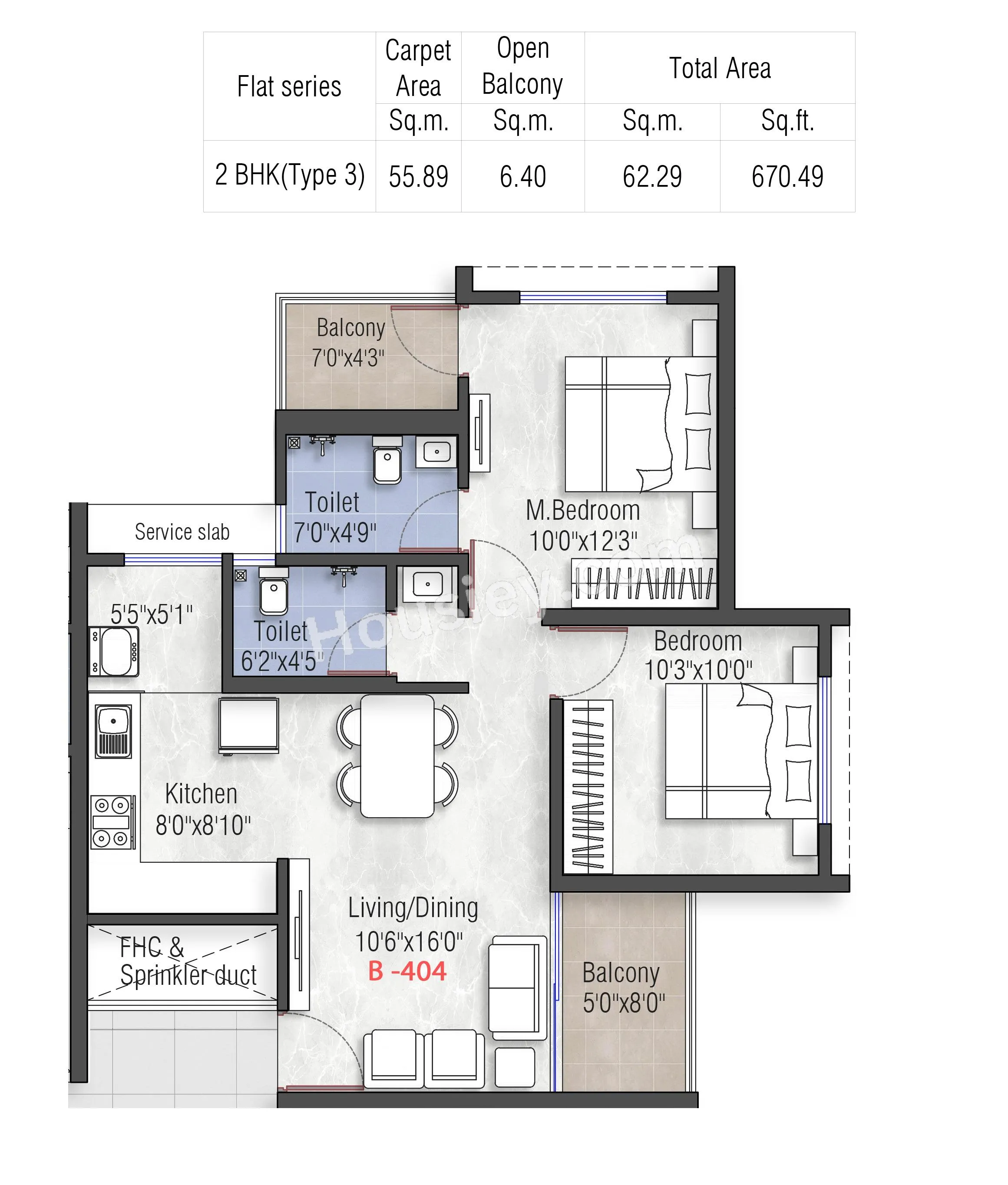 Legacy Milestone Unit plan - 670 sq.ft.