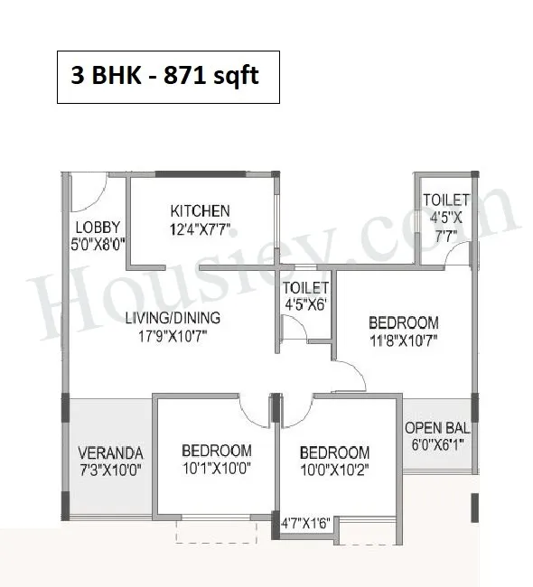 Legacy Woods Unit plan - 871 sq.ft.