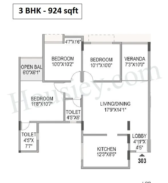 Legacy Woods Unit plan - 924 sq.ft.