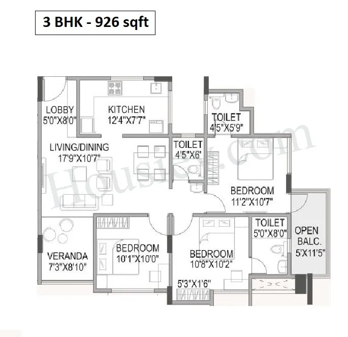 Legacy Woods Unit plan - 926 sq.ft.