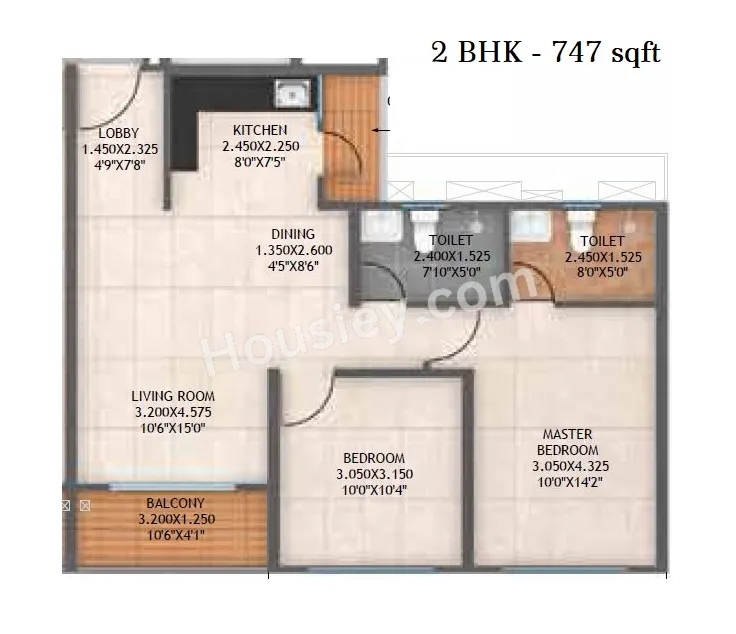 Life Republic Atmos Unit plan - 747 sq.ft.