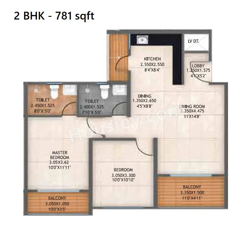 Life Republic Atmos Unit plan - 781 sq.ft.