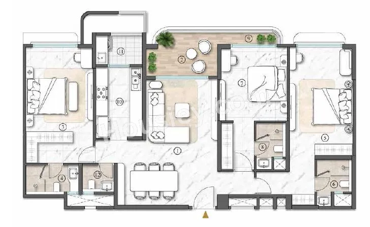 Lodha Acenza Unit plan - 1503 sq.ft.