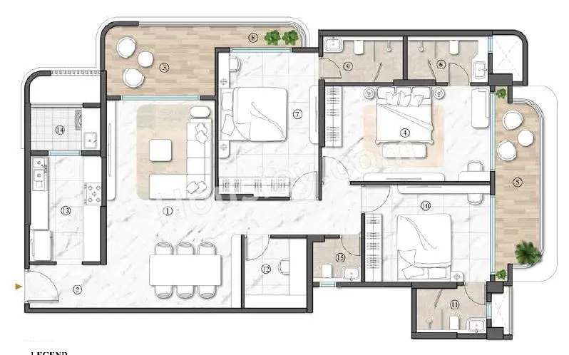 Lodha Acenza Unit plan - 1649 sq.ft.