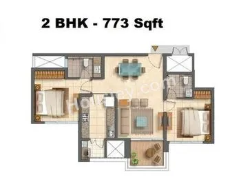 Lodha Bella Vista Unit plan - 773 sq.ft.