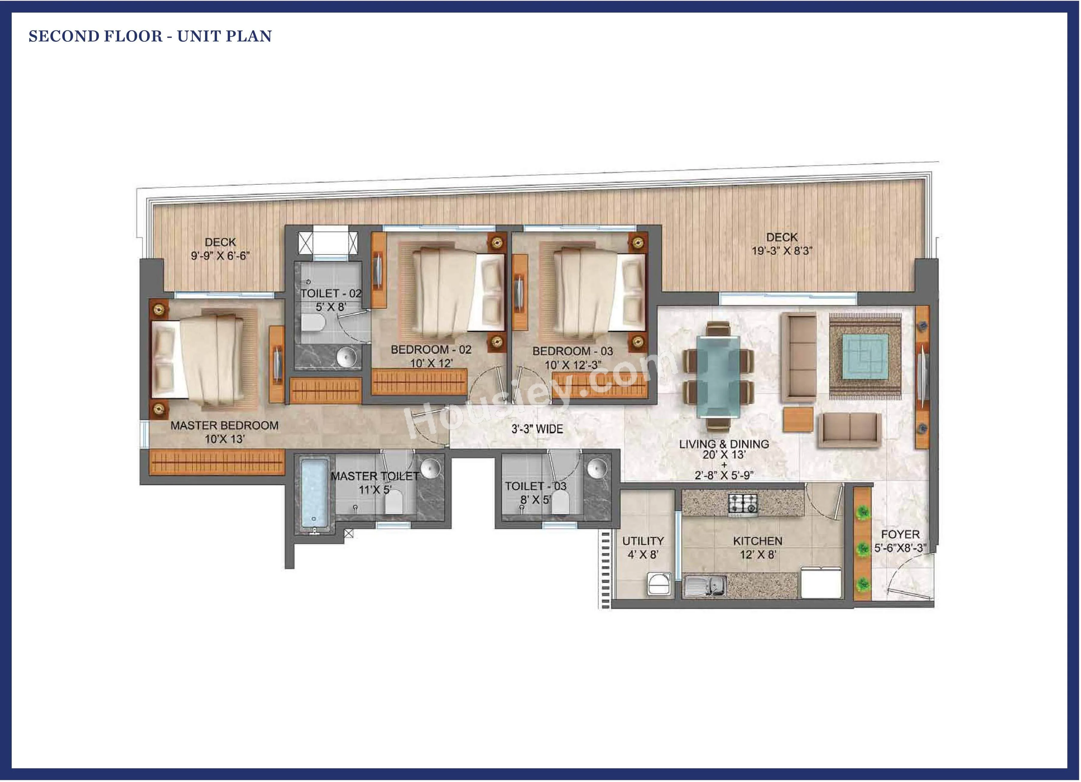 Lodha Serenity Unit plan - 1446 sq.ft.