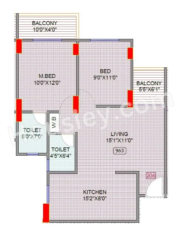 Madhavkunj Unit plan - 713 sq.ft.