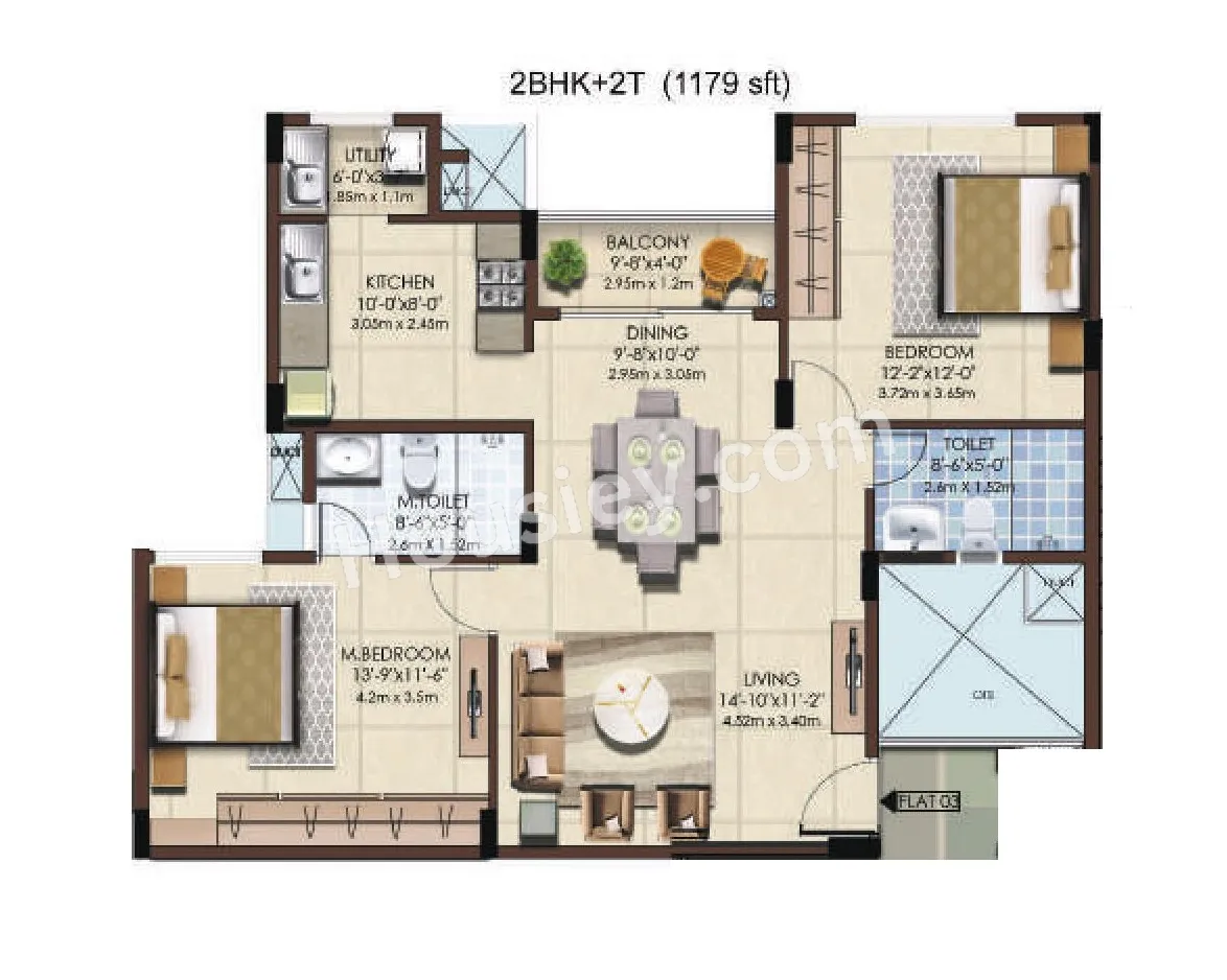 Mahaveer Celesse Unit plan - 794 sq.ft.