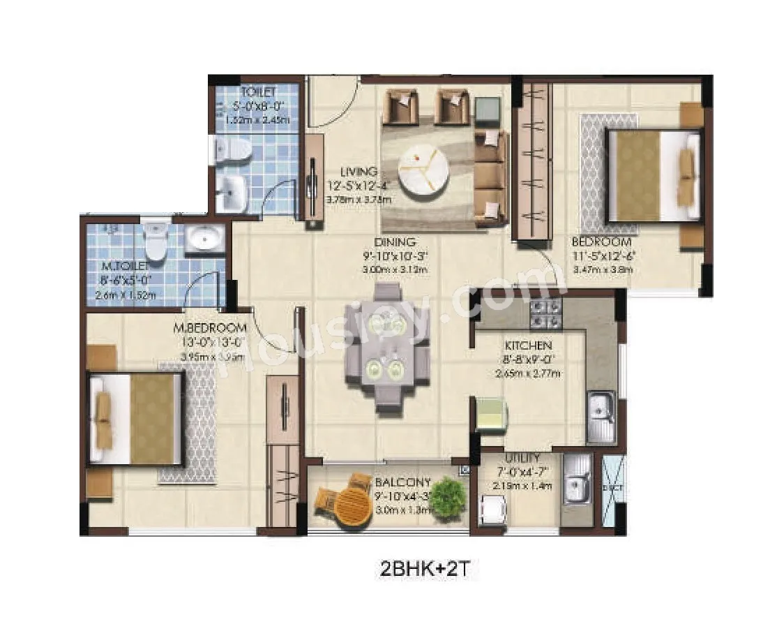 Mahaveer Celesse Unit plan - 796 sq.ft.