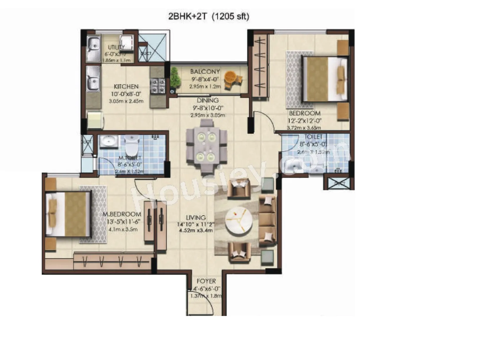Mahaveer Celesse Unit plan - 819 sq.ft.