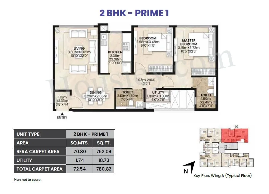 Mahindra Alcove Unit plan - 781 sq.ft.